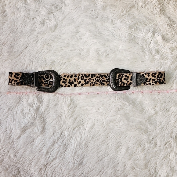 Leopard animal print double buckle belt - Picture 4 of 5